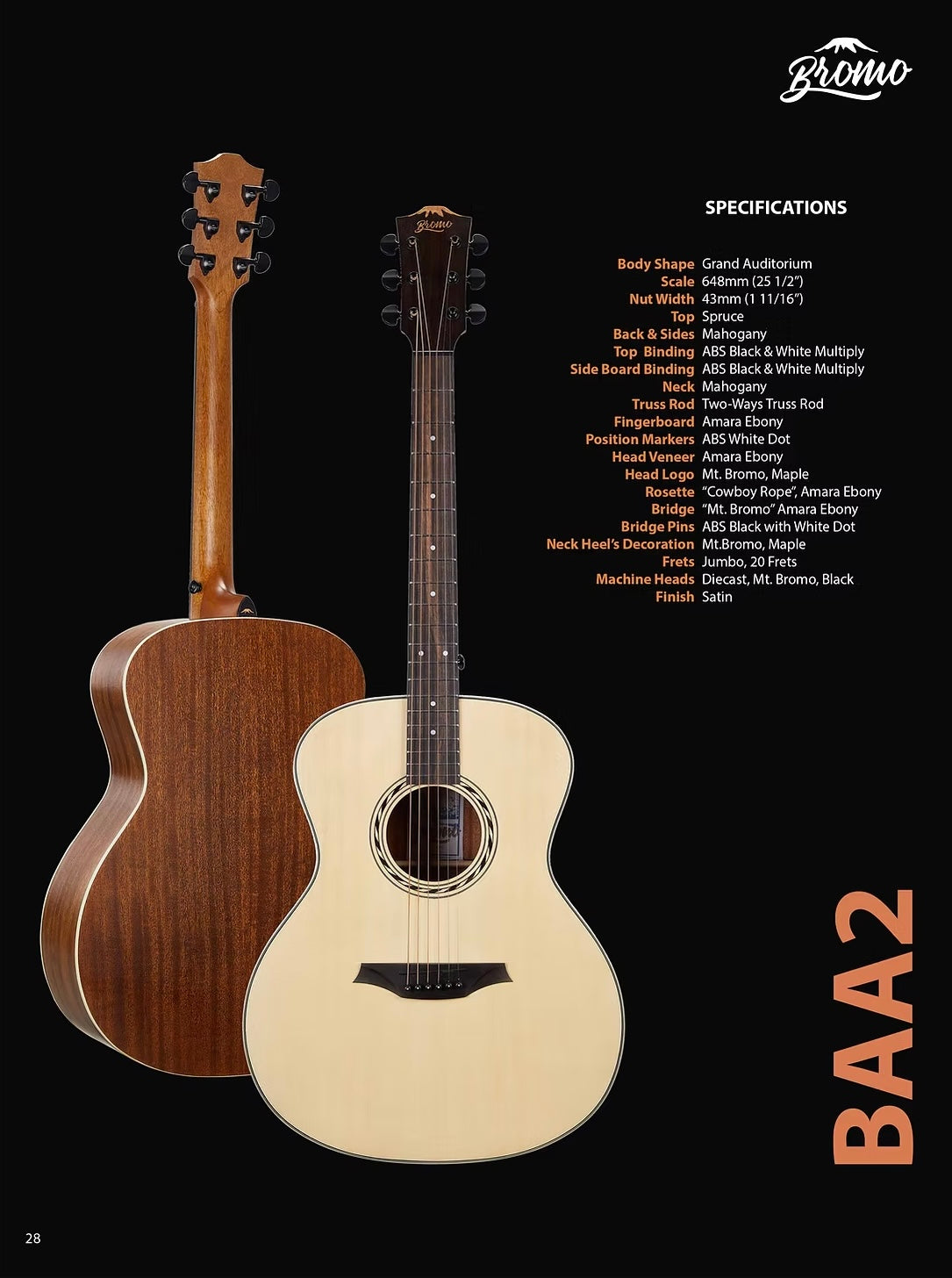 BAA2 Bromo Guitars Appalachia Series