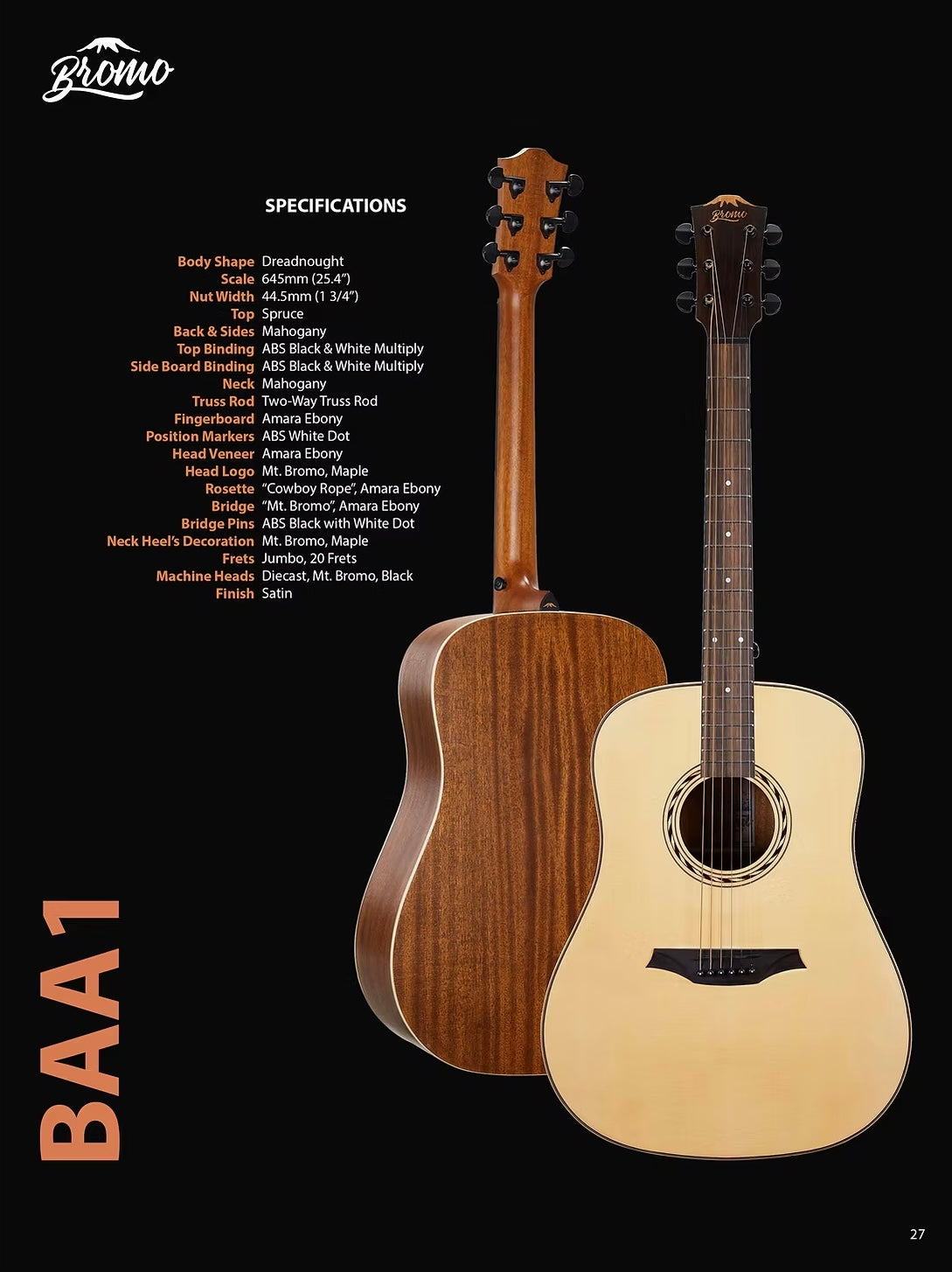 BAA1 Bromo Guitars Appalachia Series